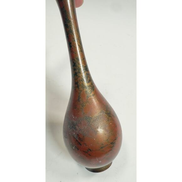 Vintage Mid Century OMC Japanese Murashido Bronze Bud Vase w/tag - Picture 5 of 6